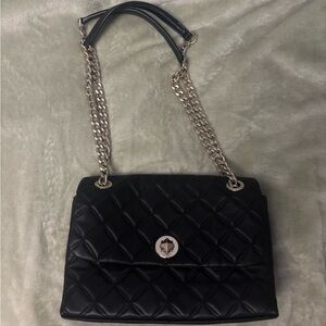 Black Quilted Chain Shoulder Bag